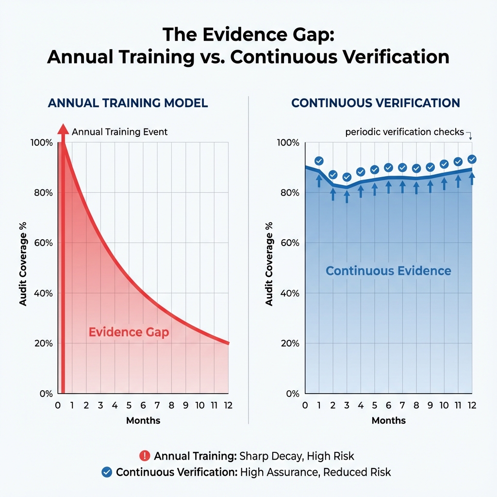Evidence Decay: Annual Training vs Continuous Verification